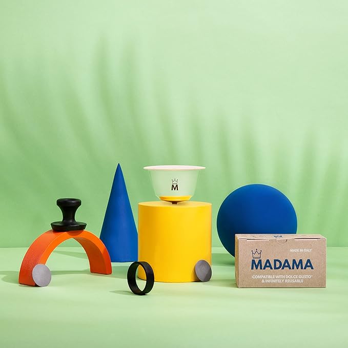 Madama - Refillable and Reusable Capsule Compatible with Dolce Gusto. Stainless Steel and Food-grade Silicone. Pack of 1 pod
