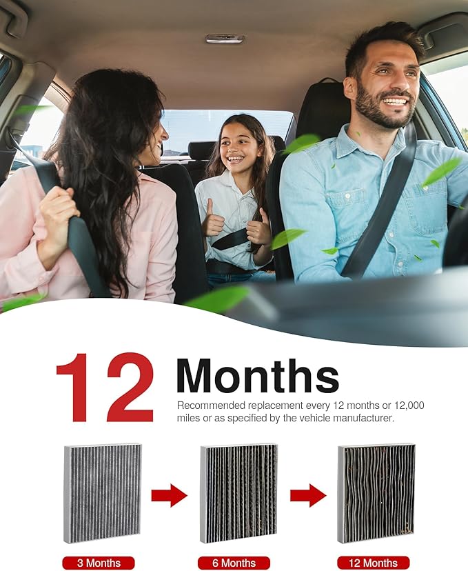 Puroma Cabin Air Filter with Activated Carbon, Compatible with CF12160, CAF1948P, Hyundai Kona 18-23, Tucson 16-21, Veloster 19-21, Venue 20-24, KIA Seltos 21-24, Soul 20-24, Sportage 17-22