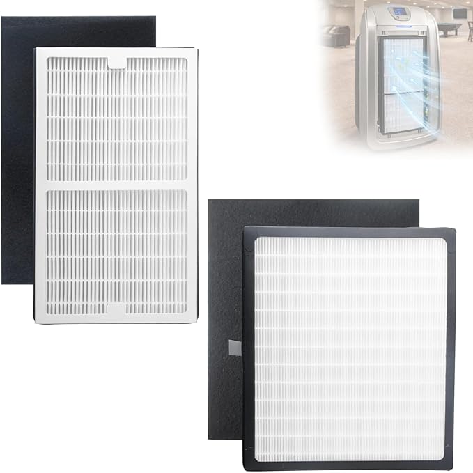 Gekufa Replacement Filter C + D Compatible with Idylis IAP-10-280, for Idylis Air Purifiers Include 1C+1D Filter each & 2 Carbon Filters