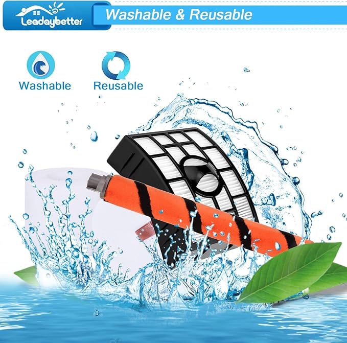 Leadaybetter Filter Replacement for Shark APEX DuoClean Lift-Away AX950 AX951 AZ1002 AZ1000 AZ1000W, 1 Black Filters, 2 Foam & Felt Filters, 1 Brush Roll, Compare to Part # XFF650 & XHF650 & 1173FT950