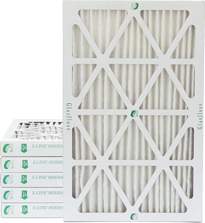 Glasfloss 16x25x2 MERV 10 (FPR 5-6) 2" Inch Pleated Air Filters Box of 6. Actual Size: 15-1/2 x 24-1/2 x 1-3/4