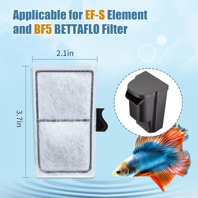 15 Pack Filter Cartridges for Filter, Replacement Filter Cartridges for Top Fin EF-S Element and BF5 BETTAFLO