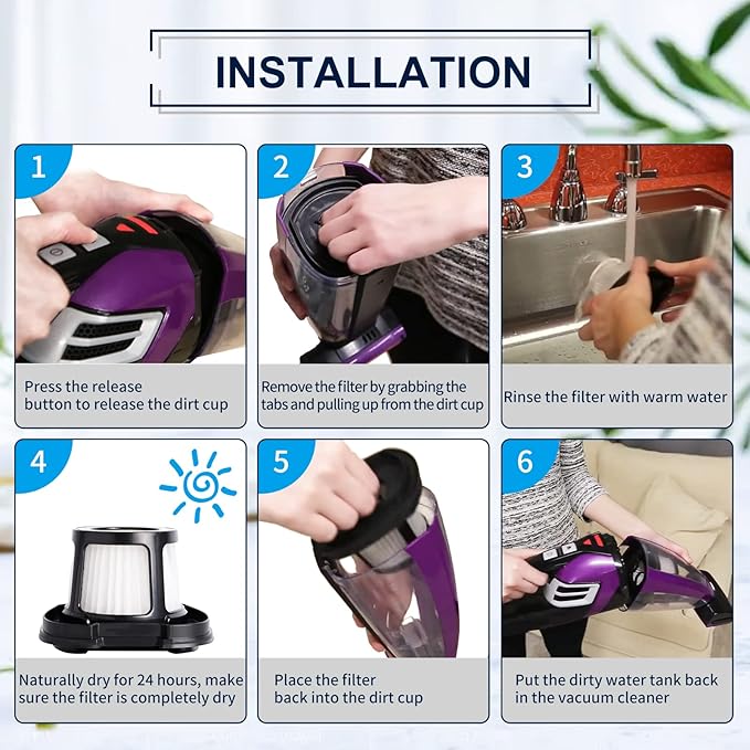 KEEPOW Pet Hair Eraser Filter Replacement for Bissell Pet Hair Eraser Hand Vacuum 2284W 2390 2389 2390A, Compare to Part # 1614212, 1614203 & 1614204, 2-Pack