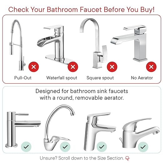 Qure Skincare Bathroom Sink Filter Water Faucet for Skin, Reduces 99% Chlorine and Heavy Metals, Skin Hydration in 4 Weeks, Reduces Build-Up, Balances pH, Softer Skin & Hair - Silver