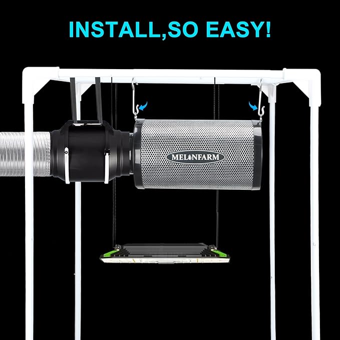 4 Inch Air Carbon Filter Smelliness Control with Australia Virgin Charcoal, Odor Removal Carbon Filter for Grow Tent, Inline Fan, Hydroponics, Pre-Filter Included, Insulated Flange 4" x 11"