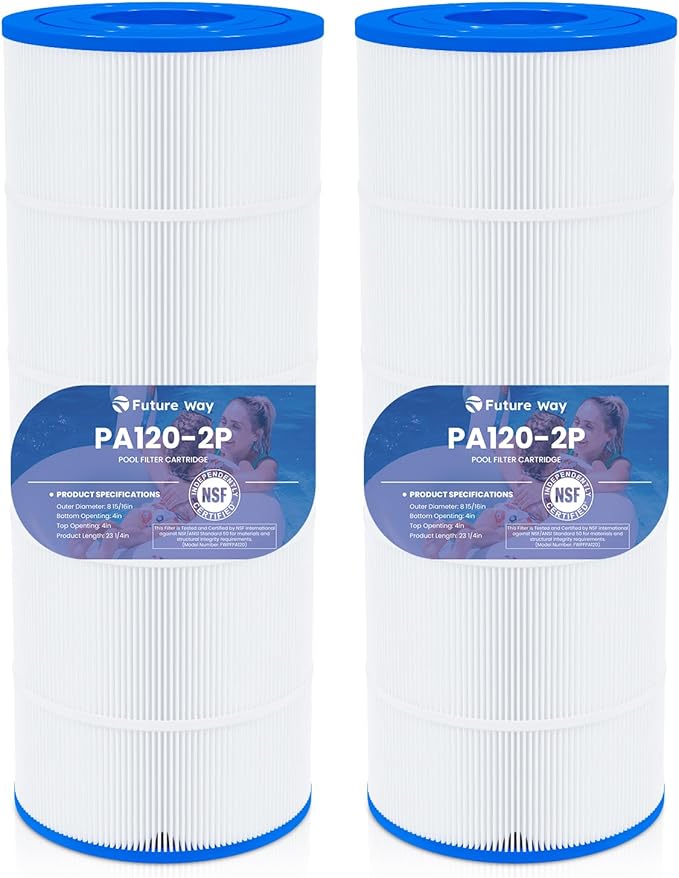 Future Way C1200 Pool Filter Cartridge Replacement for Hayward Star Clear Plus C1200, Replace Pleatco PA120, Hayward CX1200RE, Unicel C-8412, 120 sq.ft, 2 Pack