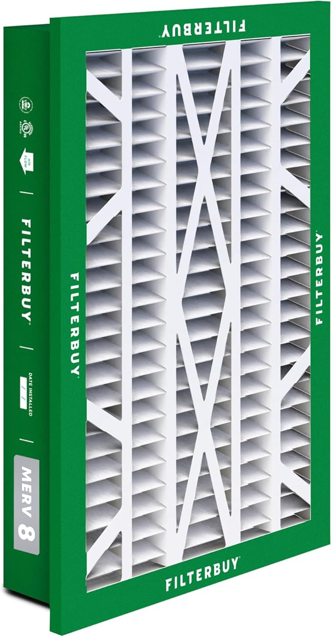Filterbuy 20x30x5 Air Filter MERV 8 Essential Dust & Allergy Defense (4-Pack), Electrostatic Pleated HVAC AC Furnace Filters Replacement for Honeywell Return Grille (Actual Size: 18.38 x 28.63 x 3.69)