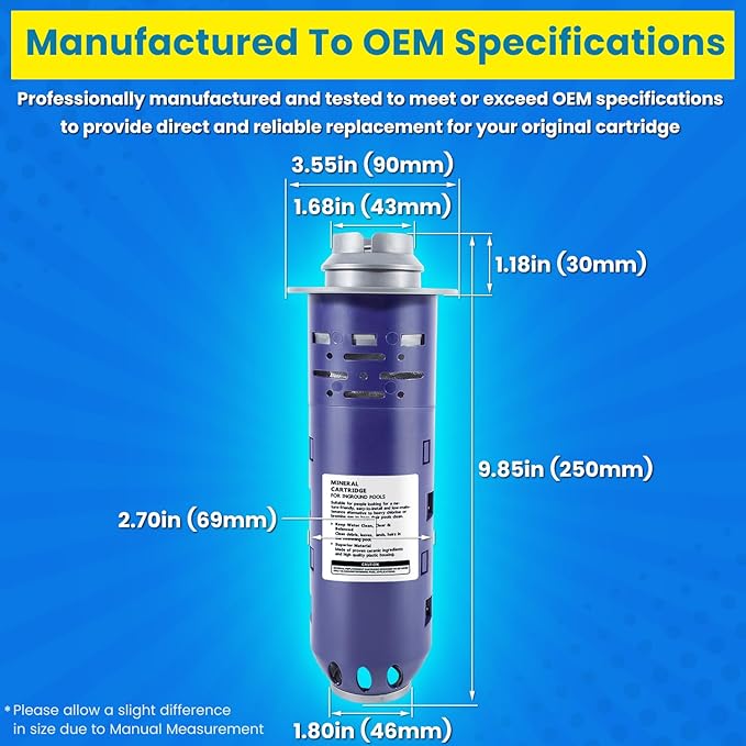 Replacement for Nature2 Duoclear 45 Mineral Cartridge W28002 W26002 for All Zodiac Duoclear & Nature2 Fusion, Fusion Soft, Vision Pro System Aboveground Ingroud Swimming Pool Up to 45,000 Gallons