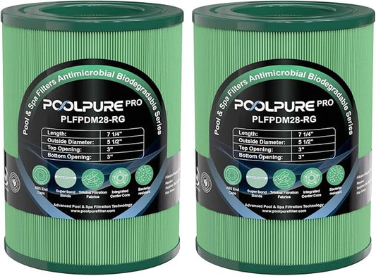 POOLPURE PDM28 Hot Tub Filters Compatible with Aquarest Dream Maker 461273, FC-9944, SD-01392 Spa Filter, 2 Pack