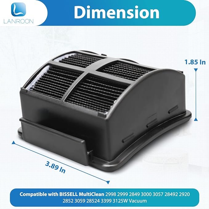 2998 Filter for Bissell 2998 Multiclean Lift-Off Pet Vacuum, Fit for Bissell 2998 2999 2849 3000 3057 2849 28524 2920 3059 3399 2852 3125W 31269 Vacuum, Part 1625641