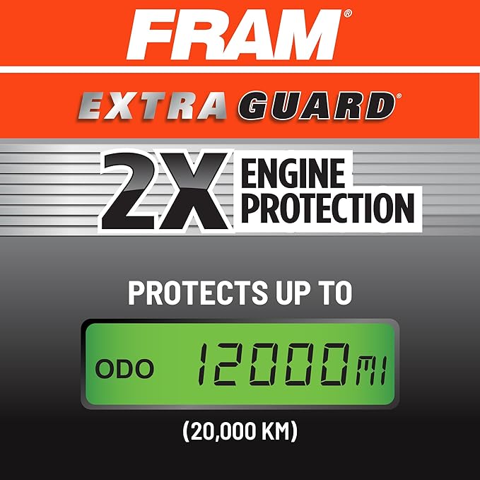 FRAM Extra Guard CA10348 Replacement Engine Air Filter for Select Jeep Wrangler (3.6L & 3.8L), Provides Up to 12 Months or 12,000 Miles Filter Protection