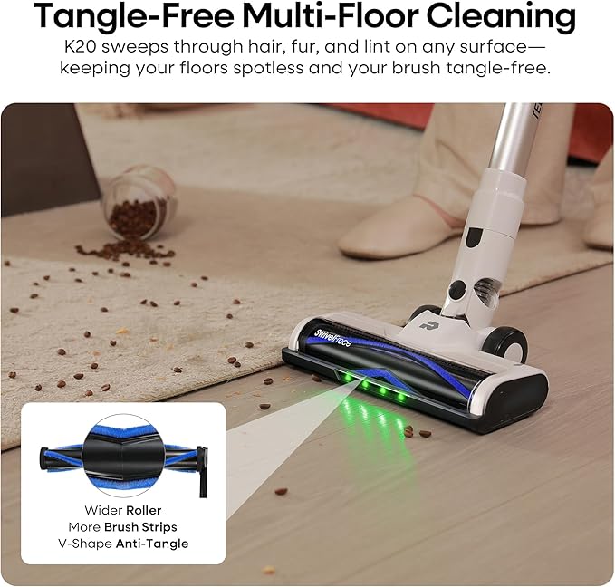 ElecKeys Cordless Vacuum Cleaner, 580W 48KPA Vacuum Cleaners for Home, 65Mins Stick Vacuum with LED Display, Anti-Tangle & Self-Standing Wireless Vacuum, Vacuum Cleaner for Pet Hair Carpets Hard Floor