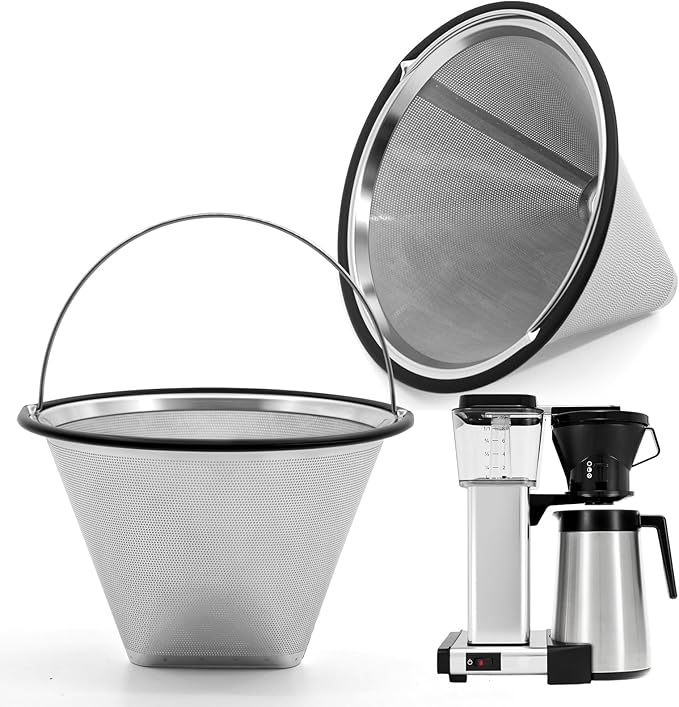 Coffee Filter for Technivorm Moccamaster 79112 KBT / 53923 KBGV / 59691 KB / 79312 KBGT, Stainless Steel Conical Reusable Filter