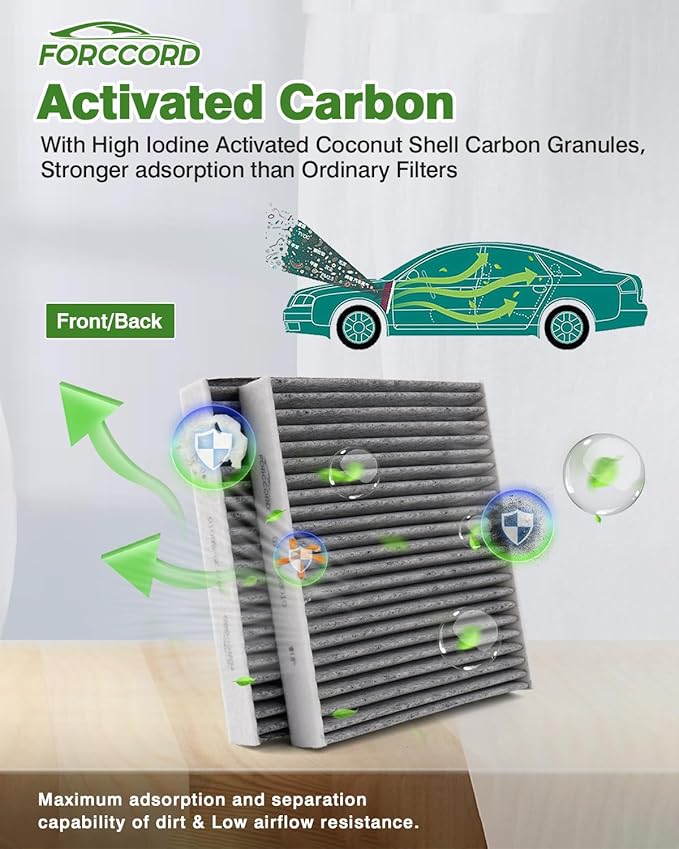 2-Pack HEPA Cabin Air Filter Fits for TOYOTA Camry Corolla Highlander Prius RAV4 Activated Carbon Cabin Filter Replacement CF12157 Car Accessories