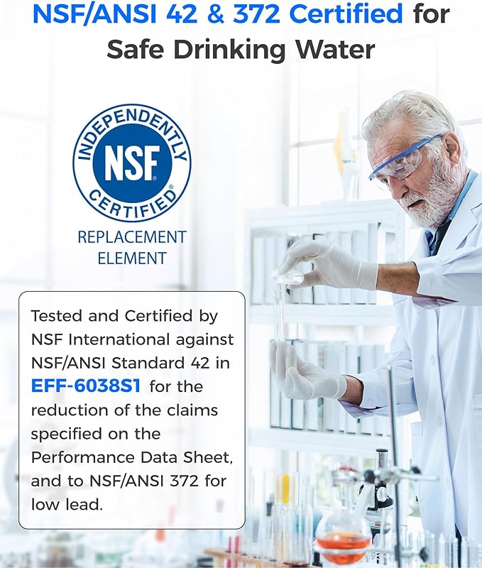 Waterdrop EDR1RXD1 Replacement for W10295370A, Everydrop® Filter 1, EDR1RXD1B, P8RFWB2L, P4RFWB, Kenmore® 46-9081, 46-9930, WD-F38 Refrigerator Water Filter, 1 Filter