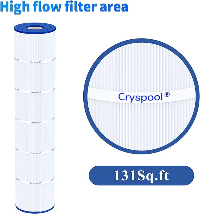 Cryspool® 07113 Filter Compatible with CX1280RE, SwimClear C5025, C5030, C5000, PA131-PAK4, C-7494, C5020, FC-1227, 4 ×131 Sq. Ft Pool Filter Cartridge, 4 Pack