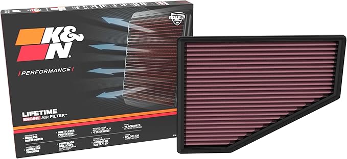 K&N High-Flow Original Lifetime Engine Air Filter: Increase Power: Premium, Washable: Compatible with 2021-2025 JEEP: Grand Cherokee, 33-5123
