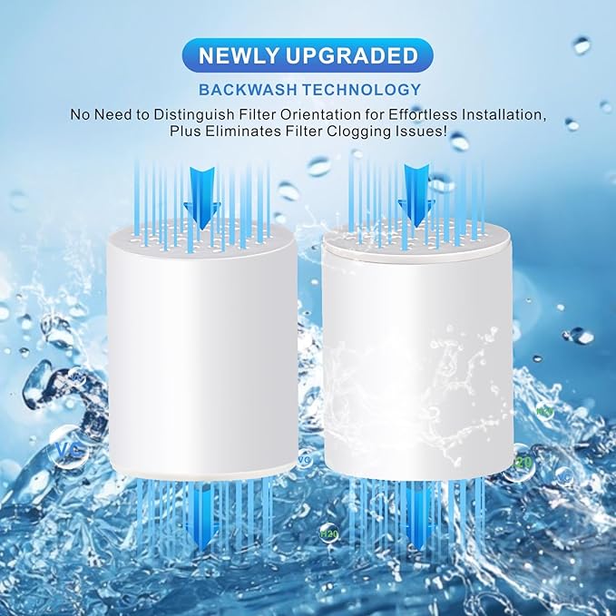 4 Pack 20 Stage Upgraded Shower Filter Replacement Cartridge, Universal Shower Filter for Hard Water, Removes 99% Chlorine and Chemicals, Universal Shower Filters Cartridge