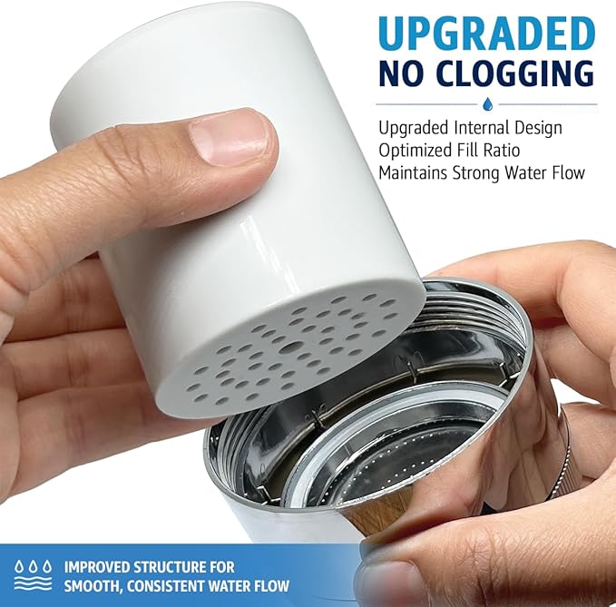 Casaheal 4 Pack 15 Stage Shower Filter Replacement Cartridge for Hard Water, Universally Compatible with Any Similar Design, Shower Water Softener with High Output