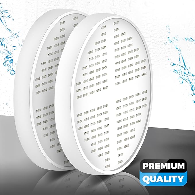 AquaHomeGroup Vitamin C + E + A Shower Filter Cartridge 2-Pack - Reduces Chlorine and Chloramine - Supports Skin, Hair and Nail Health