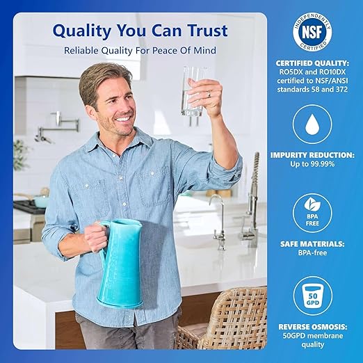 Express Water 10 Stage Reverse Osmosis Alkaline Water Filtration System with Alkaline Filter for Added Essential Minerals – RO Water Filter with Faucet and Tank – Under Sink Water Filter 50 GPD