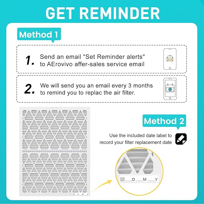 16x25x1 MERV8 Refillable Air Filter Starter Kit, 1 Reusable Foldable Frame ＆ 6 Refills, Perfect for Most AC HVAC Furnace Devices, Actual Size 15.75x24.75x0.75in