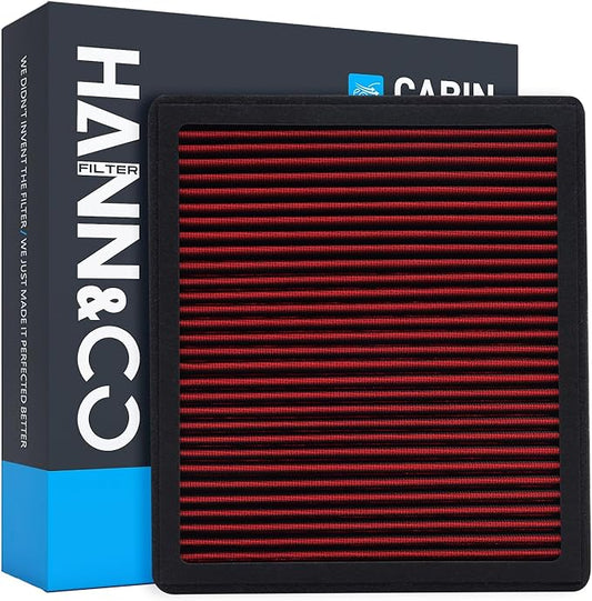 HANN&CO Washable And Reusable High Flow Cabin Air Filter，Greater Than 15 Years of Service Life，Suitable For Hyunda Sonata；Kia Optima；Genesis G70 Replacement CF12159（HCC1814-X）