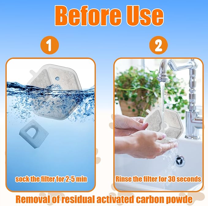 12 Pack Replacement Filters and 12pack Sponges for Smartoo 152oz/4.5L Wireless Cat Water Fountain, Pet Water Fountain Replacement Filter Fit for smartoo replacement filters