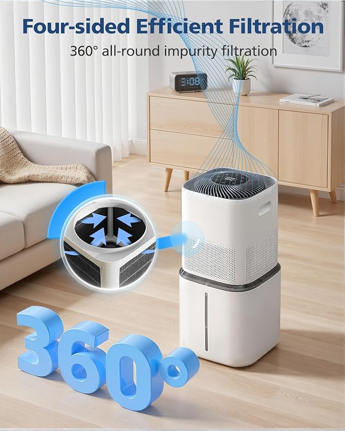 6000S Filter Replacement Compatible with LEVOIT Superior 6000S Smart Evaporative Humidifier, 8 Pack Wick Filters+ 6 Pack Top Fill Filters, Gray