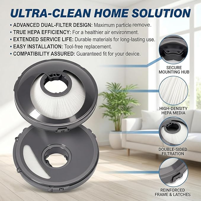 2 Pack Filter Replacement Compatible with Dyson Cinetic Big Ball DC77 DC75 UP14, Pre-Motor Filter 966516-01 966977-01, Washable Reusable Foam Dust Filter