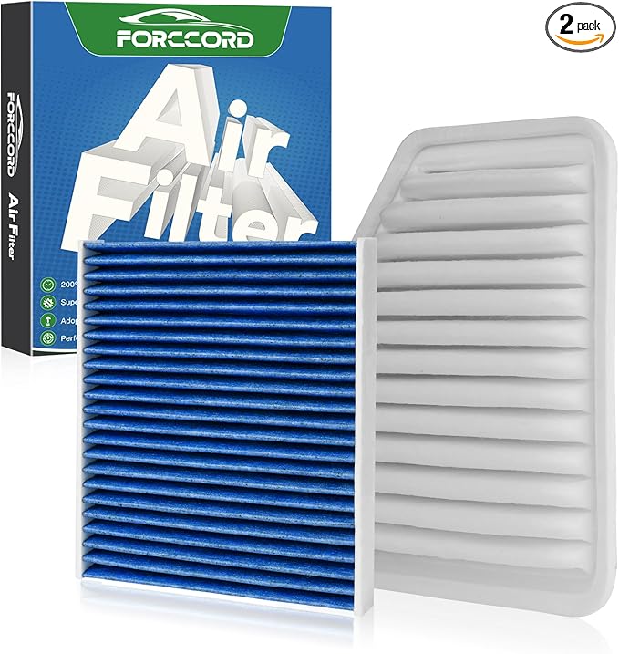 Cabin & Engine Air Filter Fit for Toyota Camry 2007-2011, Rav4 2006-2012, Avalon 2005-2011, Corolla 2009-2011, Matrix 2.4L 2009-2011 Activated Carbon Cabin Filter Replace#CF10285 CA10169
