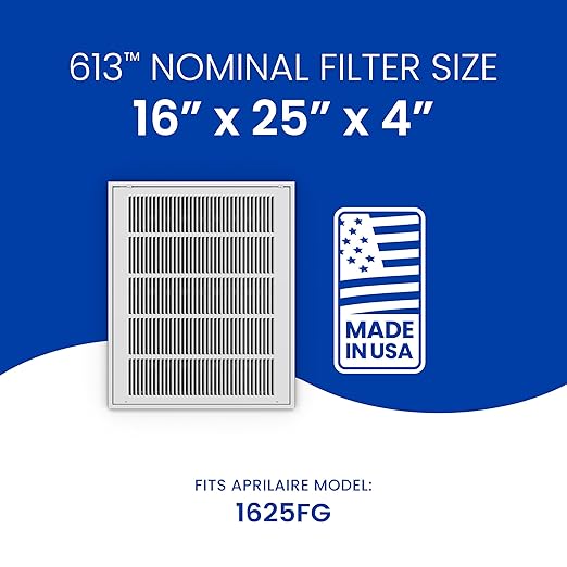 AprilAire 613 Replacement Filter for AprilAire Whole House Air Purifier 1625FG - MERV 13, Healthy Home Allergy, 16x25x4 Air Filter (Pack of 1)