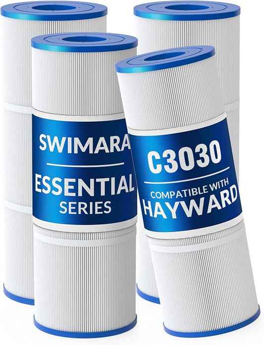 Pool Filter Cartridge for Hayward Systems, Essential Series, Replacement for CX580XRE PA81, Compatible with SwimClear C3030 C3025 C3020 C3000, Cylindrical Fabric, 324 Sq. Ft., 4-Pack