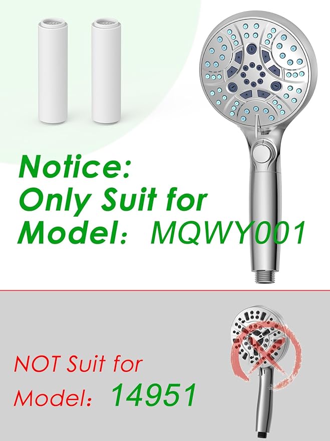 Pavezo® Shower Filter for Handheld Shower Head【Pavezo No.MQWY001】2 Pack 15-stage Replacement Filters for Hard Water Reduce Chlorine and Impurities, Glowing Skin & Shimmering Hair