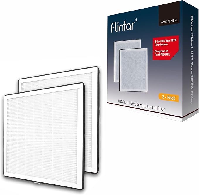 Replacement Filter, Compatible with Pure Enrichment PureZone Air Purifier PEAIRPLG, High Efficiency H13 grade 3-in-1 Filter, Part number PEAIRFIL, 2-Pack