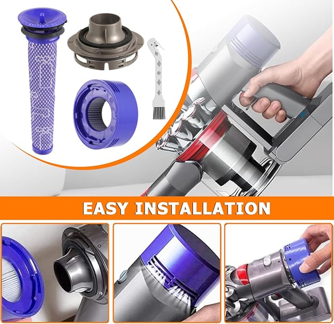Filter Replacement & Motor Cover Compatible with Dyson V7 V8 Animal and Absolute Cordless Vacuum Cleaners