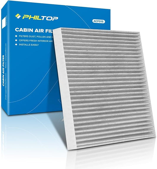 PHILTOP HEPA Cabin Air Filter w/Activated Carbon, Compatible with CF11819 Chevrolet Equinox 2010-2017, Captiva Sport, Hyundai Sonata, Santa Fe(Sport/XL), GMC Terrain, Kia Optima, Sedona and Saturn Vue