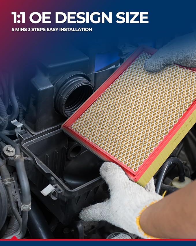KAX Engine Air Filter, CA11215 Replacement for Versa 2012-2019, Micra 2015-2019, Versa Note 2014-2019 Advanced Air Filter Media, Increased Acceleration