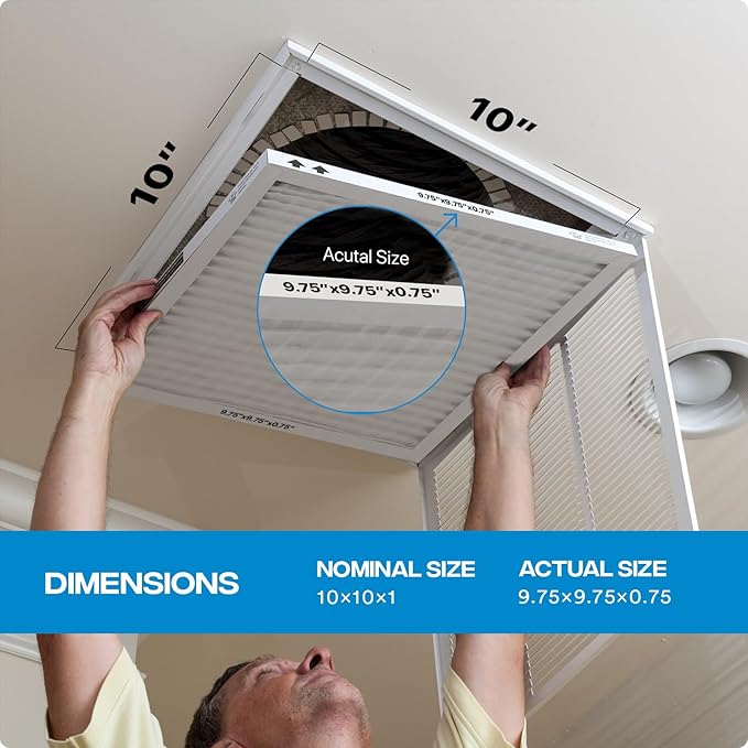 Simply 20x20x1 Air Filter, MERV 13, 12 Pack, For Home AC Furnace & HVAC (Actual Size: 19.75"x19.75"x0.75") DUST, Pet, & Allergy Control