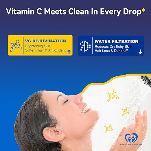 ALTHY Vitamin C Revitalizing Shower Head Water Filter - Reduces Chlorine, Heavy Metal & Softens Hard Water- Prevent Dry Itchy Skin, Hair Loss, Dandruff - Chrome (Includes 4 Filters)