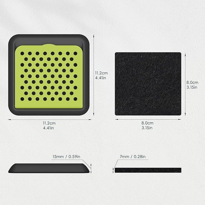 EKO Activated Charcoal Odor Filter Kit – 2-Pack Strong Odor Absorber and Deodorizer with Filter Case for Trash Cans