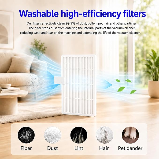19 Pack Replacement Accessories Compatible with Tapo RV30 Max / RV30 Max Plus / RV20 Max / RV20 Max Plus Robot Vacuum 1 Roller Brush,6 Side Brushes,4 HEPA Filters,4 Mop Pads,4 Dust Bags