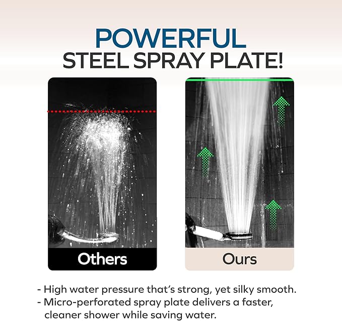 EZWELL Visible Filtered Shower Head LITE Sediment Filter with High Pressure NSF Certified Korea| Filtration System, Removes Rust | - Good for Dry skin & Hair, Travel, RV, Bathroom - Easy Install