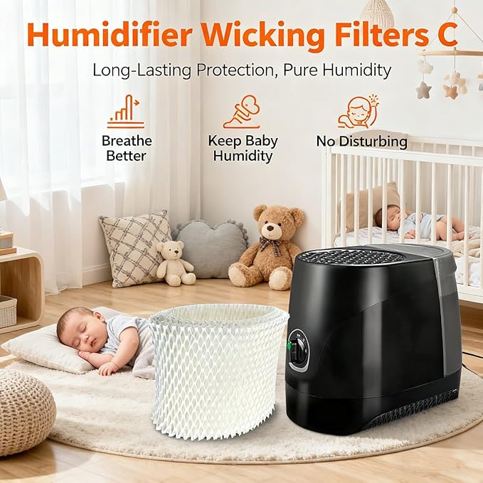 Humidifier Filter C Compatible with Honeywell HC-888N, HC-888, Wicking Filters Replacement Pack of 2
