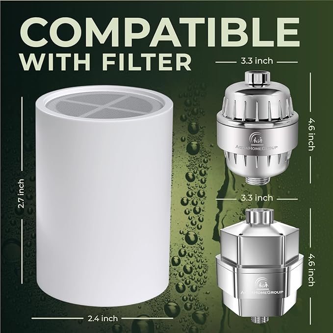 AquaHomeGroup Vitamin C+E+A Shower Filter Replacement Cartridge with Aroma Granules (Jasmine) - Reduces Chlorine, Supports Skin & Hair Health