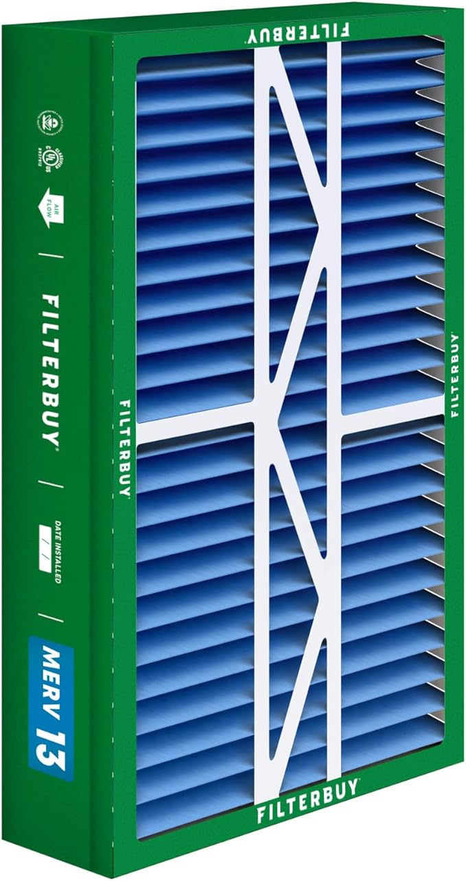 Filterbuy 17.5x27x5 Air Filter MERV 13 Optimal Smoke & Allergy Defense (4-Pack), Pleated HVAC AC Furnace Filters for Trane Perfect Fit & American Standard (Actual Size: 17.13 x 26.13 x 4.97)