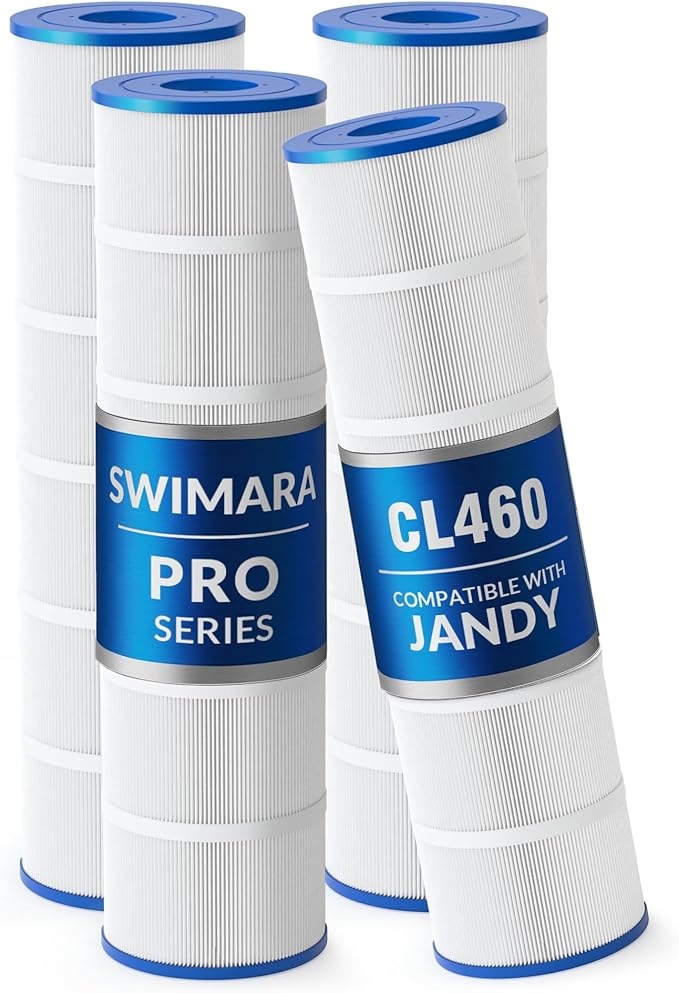 Pro Series Pool Filter Cartridge, Compatible with Jandy CL460 CV460, Replacement for R0554600 A0558000 PJAN115 C-7468, 3oz Trilobal Fabric, 460 Sq. Ft. 4-PK