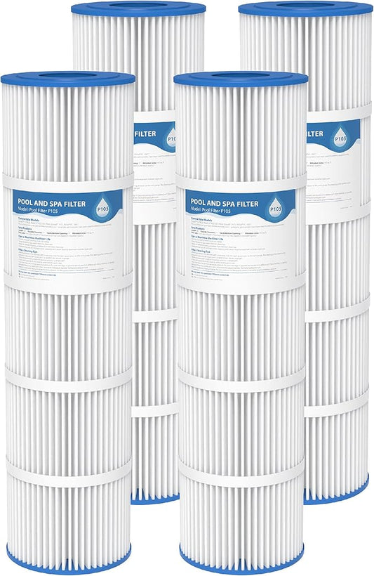 AQUA CREST Pool Filter Replacement for Pentair® CCP420, PCC105-PAK4, Unicel® R173576, C-7471, 178584, Filbur® FC-1977, Clean and Clear Plus 420, L x OD: 26"x7", 4X105 sq.ft, 4 Pack