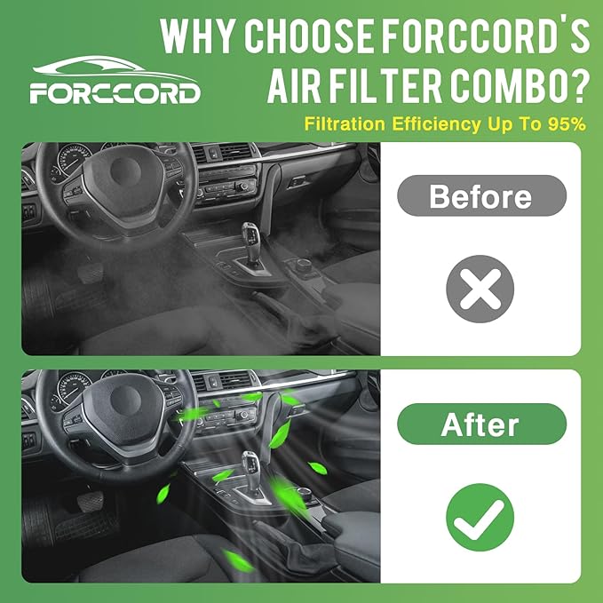 Cabin & Engine Air Filter Fit for 2018-2019 Buick Lacrosse 2.5L, 2016-2024 Chevrolet Malibu 1.5L, 2016-2019 Malibu 1.8L Activated Carbon Cabin Filter Replace#CF11966 23430312 Car Accessories