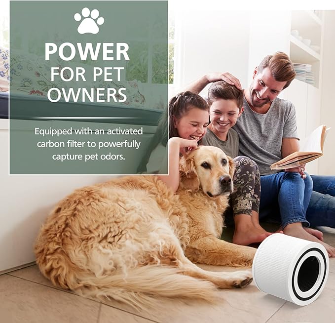 Core P350 Pet Care Replacement Filter for LEVOIT Core P350-P Core 300 Air Purifier for Pet, 3-in-1 Activated Carbon Filter Replacement for Pet Dander, Odors, Part # Core P350-RF, 2 Pack